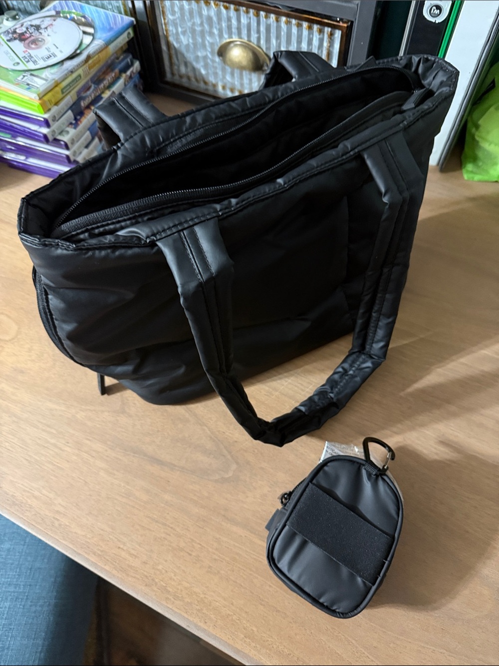 Calpak Luka Black Padded mini Tote with Luka Key Pouch - Picture 2 of 3